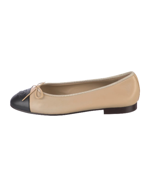 Logo Leather Ballet Flats