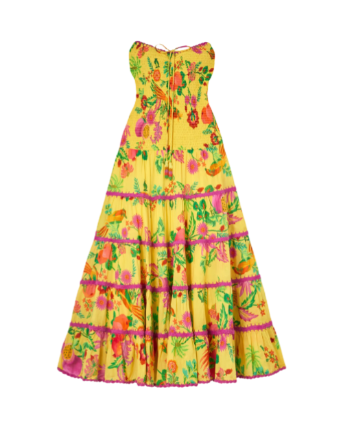 Delicate Fruit Garden cotton maxi dress