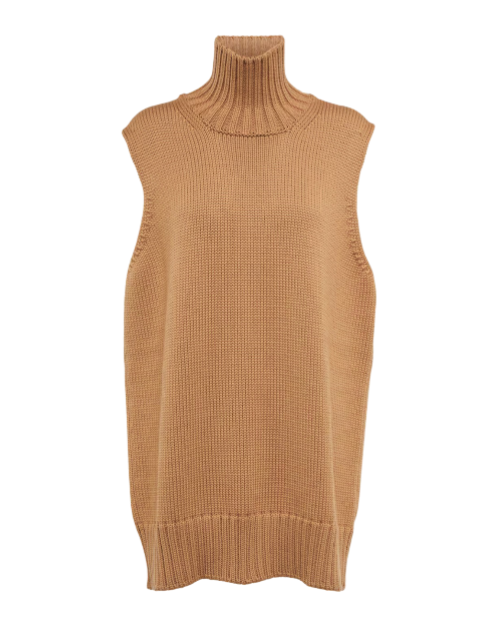 Turtleneck wool sweater vest