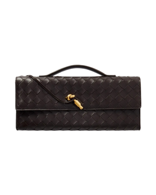 Long Andiamo intrecciato leather clutch