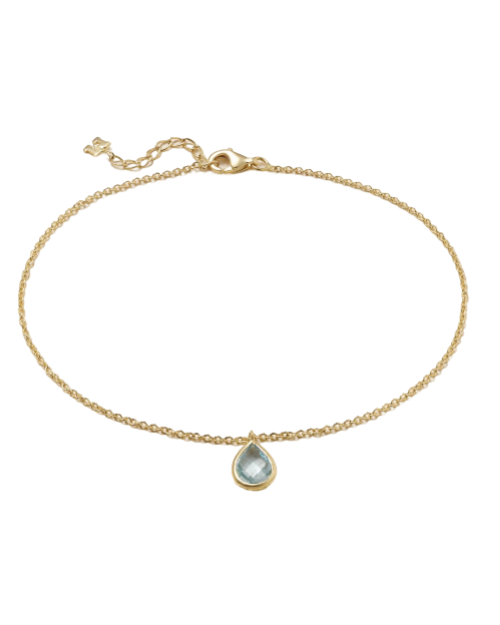 14-karat gold topaz anklet