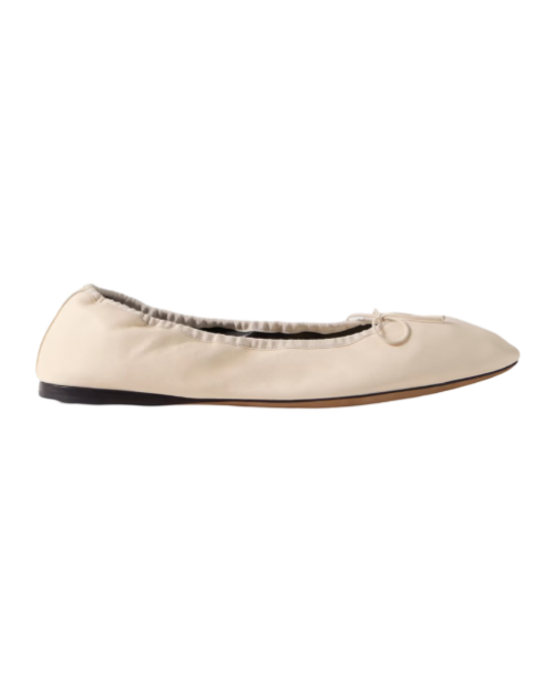 Hereditas grosgrain-trimmed leather ballet flats